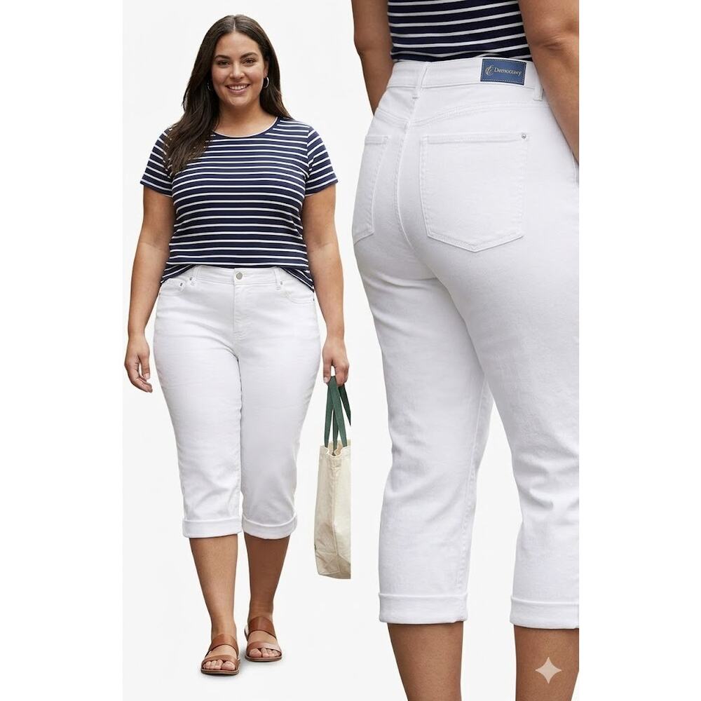 Democracy White "Ab"solution Capri Pants Size 24W - Picture 2 of 9